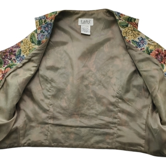 Vintage Tapestry Floral Vest Women M Tabi International Cottagecore - Picture 6 of 10